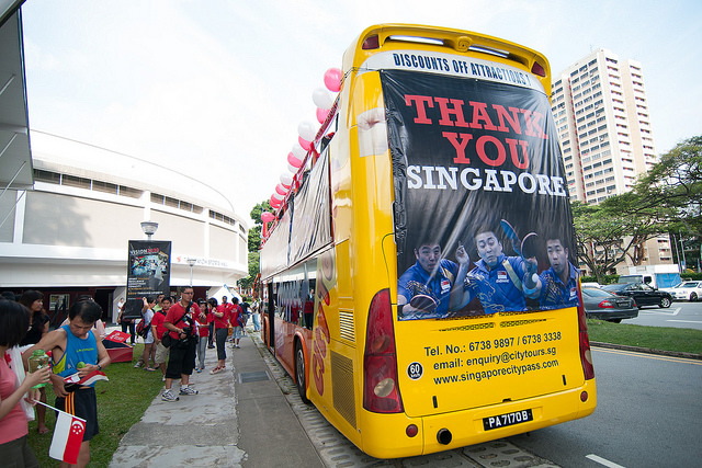 Victory Parade For Team Singapore Paddlers