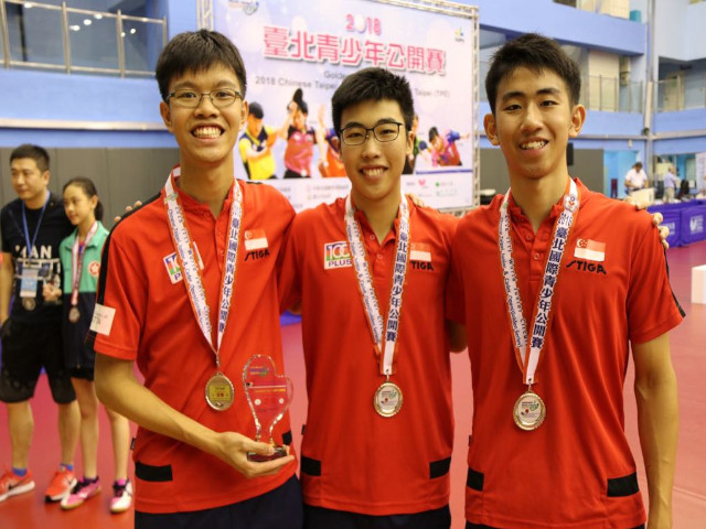 Team Singapore finished second in the Junior Boys’ Team event in the 2018 ITTF Chinese Taipei Junior & Cadet Open