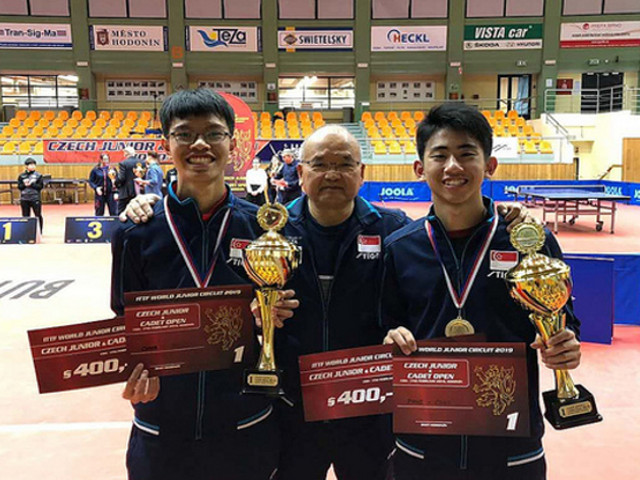 National paddlers, Koen Pang and Josh Chua won the Junior Boys’ Doubles title at the 2019 ITTF Junior Circuit Premium, Czech Junior & Cadet Open, 13 to 17 February 2019.