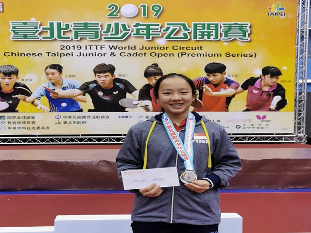 Ser Lin Qian bagged a singles silver at the 2019 ITTF Junior Circuit Premium, Chinese Taipei Junior & Cadet Open, 25 to 29 September 2019