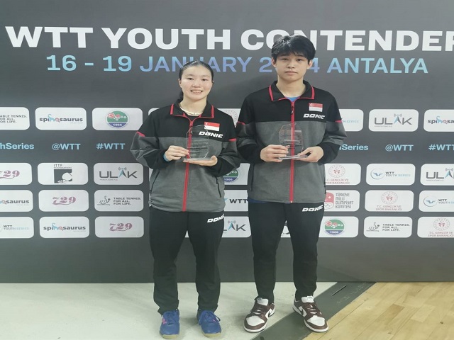 Singapore pair 2nd in U19 Mixed Doubles at WTT Youth Contender Antalya 2024