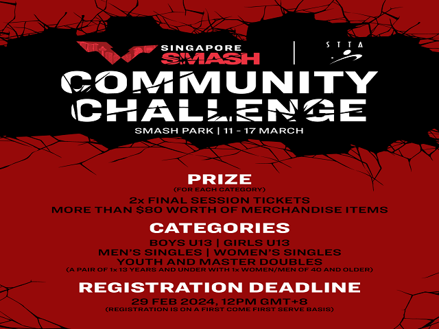 Register now for the Singapore Smash Community Challenge 2024