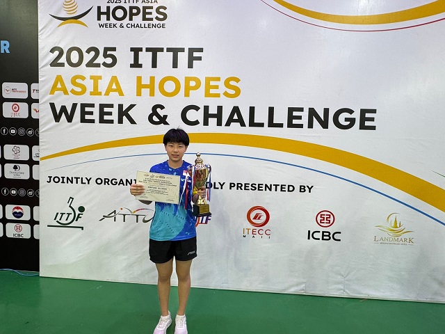 Gu Xintian Clinches Bronze at 2025 ITTF Asia Hopes Week & Challenge in Vientiane